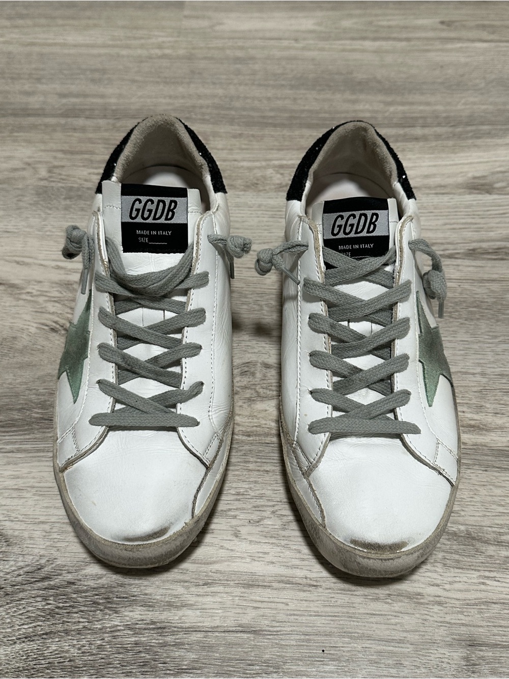 Golden Goose Superstar Sneakers EU 40 White Green Star GGDB